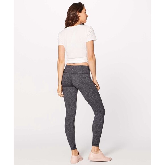 Lululemon Wunder Under Low-Rise Tight 28" Luon Variegated Knit Heathered Black - Picture 2 of 11